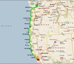 bicycling the Pacific Coast, biking and camping map